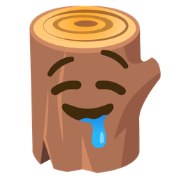 drooling face and wood