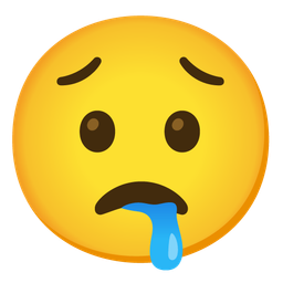 drooling face and worried face