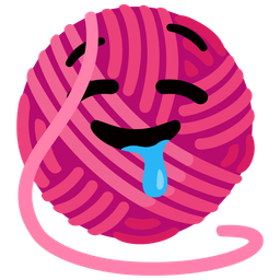 drooling face and yarn