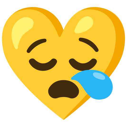 Drooling face and Yellow heart