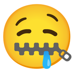 drooling face and zipper-mouth face