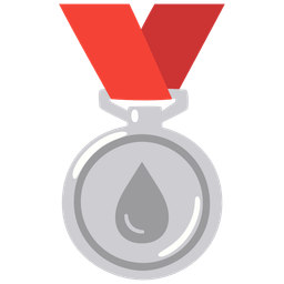 drop of blood and 2nd place medal