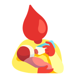 drop of blood and baby bottle