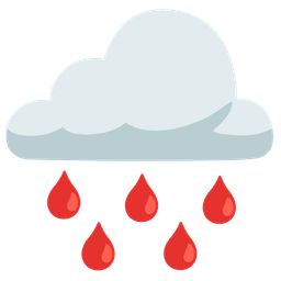 drop of blood and cloud with rain