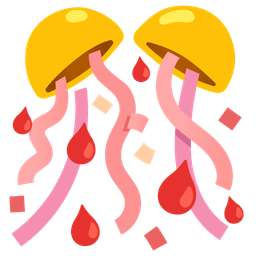 drop of blood and confetti ball