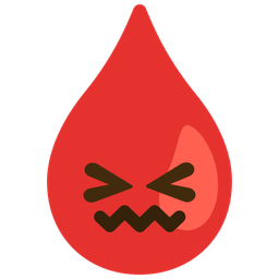 Drop of blood and Confounded face