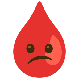 Drop of blood and Confused face