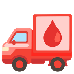 drop of blood and delivery truck
