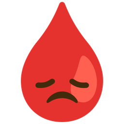 Drop of blood and Disappointed face