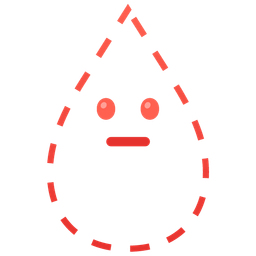 Drop of blood and Dotted line face