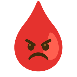 Drop of blood and Enraged face