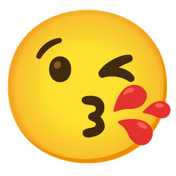 Drop of blood and Face blowing a kiss