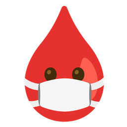 Drop of blood and Face with medical mask