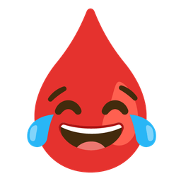 Drop of blood and Face with tears of joy