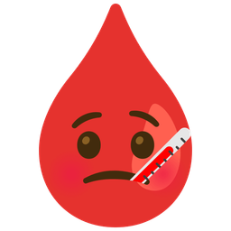 Drop of blood and Face with thermometer