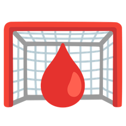 drop of blood and goal net