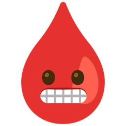 Drop of blood and Grimacing face