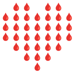 drop of blood and heart suit