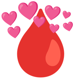 Drop of blood and Heart with arrow