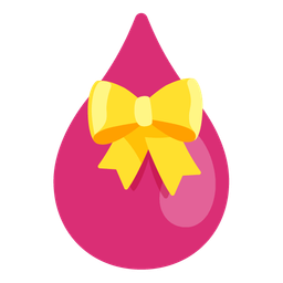 Drop of blood and Heart with ribbon