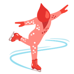 drop of blood and ice skate