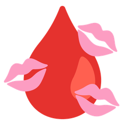 Drop of blood and Kiss mark