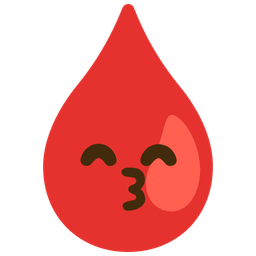 Drop of blood and Kissing face with smiling eyes