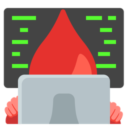 drop of blood and laptop