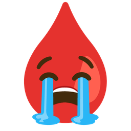 Drop of blood and Loudly crying face