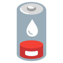 drop of blood and low battery