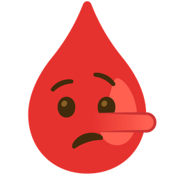 Drop of blood and Lying face