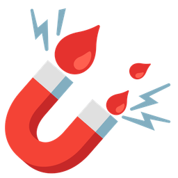 drop of blood and magnet