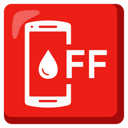 drop of blood and mobile phone off