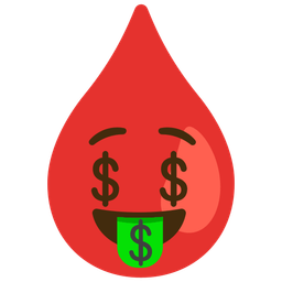 Drop of blood and Money-mouth face