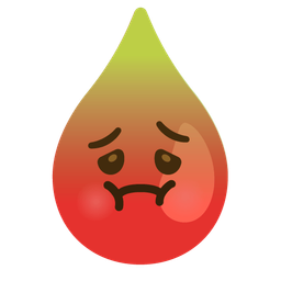 Drop of blood and Nauseated face