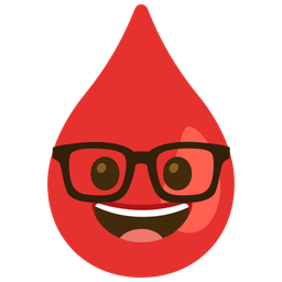 Drop of blood and Nerd face