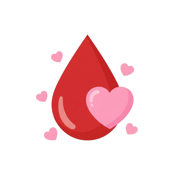 Drop of blood and Pink heart