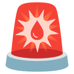 drop of blood and police car light