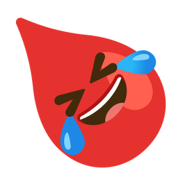 Drop of blood and Rolling on the floor laughing