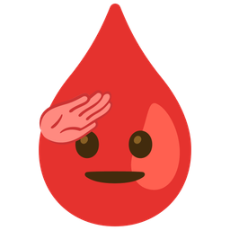 Drop of blood and Saluting face