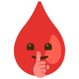 Drop of blood and Shushing face