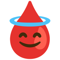 Drop of blood and Smiling face with halo