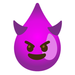 Drop of blood and Smiling face with horns