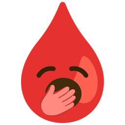 Drop of blood and Yawning face