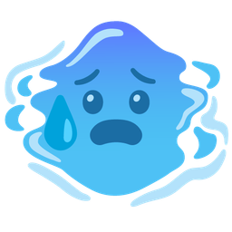 droplet and anxious face with sweat