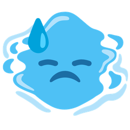 droplet and downcast face with sweat