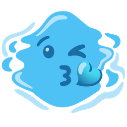 Droplet and Face blowing a kiss