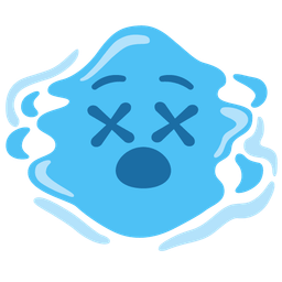 droplet and face with crossed-out eyes