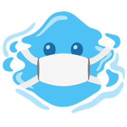 droplet and face with medical mask