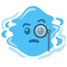 droplet and face with monocle